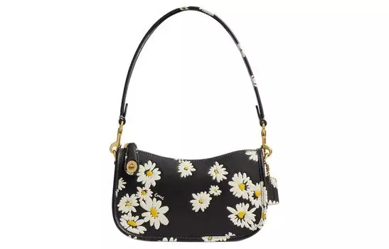 COACH Сумка-трансформер Swinger Glove Tanning Handbag через плечо, маленькая, женская, черная, многоцветная