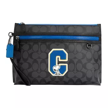 COACH Сумка-туба из искусственной кожи Peanuts Collaboration, мужская, черная