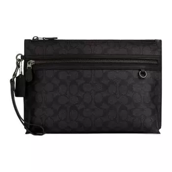 COACH Сумка-туба из плотного холста с клатчем-мешочком, унисекс, черная