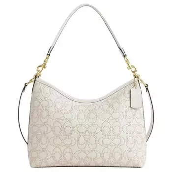 COACH Сумка-туба из зернистой кожи LAUREL, женская, белая