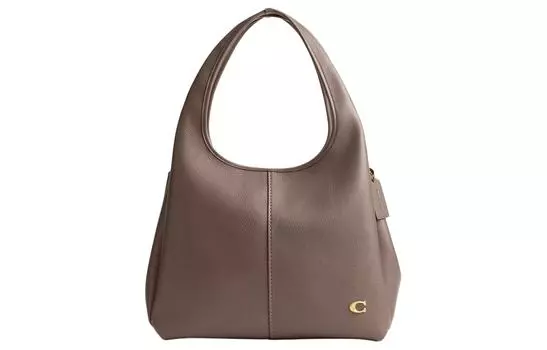 COACH Сумка-туба Lana Pebble Leather, женская, из латуни и черного камня