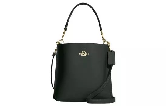 COACH Сумка-ведро Mollie из коровьего спилка, сумка на плечо, маленькая женская, цвет Amazon зеленый