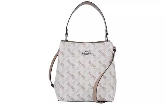 COACH Сумка-ведро Town из шагреневой кожи, через плечо, среднего размера, женская, розового цвета