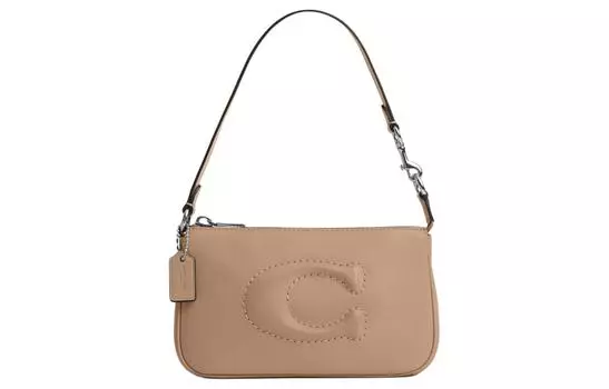 COACH Сумка женская Nolita из коровьей кожи на одно плечо, небольшого размера, серо-коричневого цвета