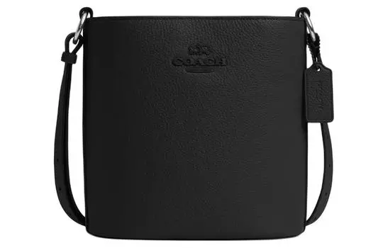 COACH Сумки-ведра из шагреневой кожи, сумка через плечо, сумка-трубы женские, серебристые и черные