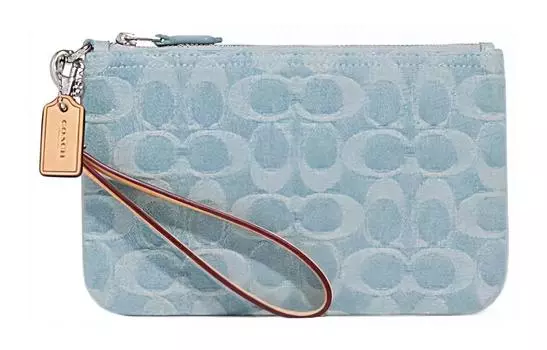 COACH Технический кошелек, тканевая сумка-клатч, труба, женская, синяя