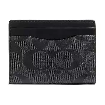 COACH Визитница из коровьей кожи, маленькая, женская, черная