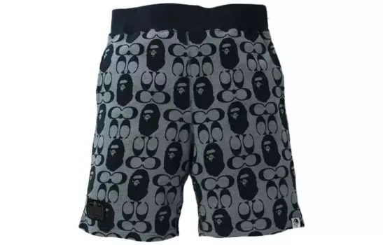 Coach X Bape X Coach Collaboration Повседневные шорты для мужчин A Bathing Ape, черный