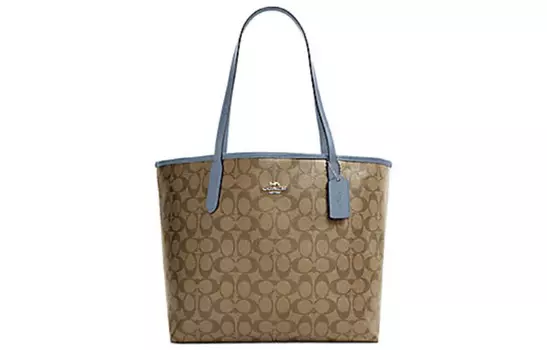 COACH Женская большая сумка-тоут на одно плечо с монограммой City Monogram, цвет хаки