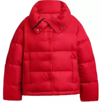 COACH Женская короткая жаккардовая куртка из переработанного полиамида, красная