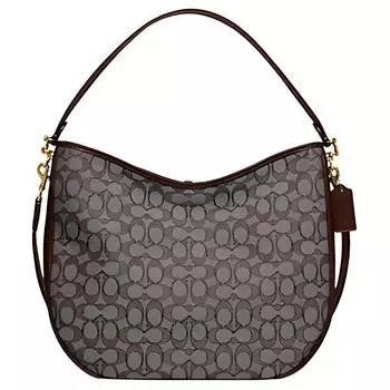 COACH Женская кожаная сумка через плечо, коричневая