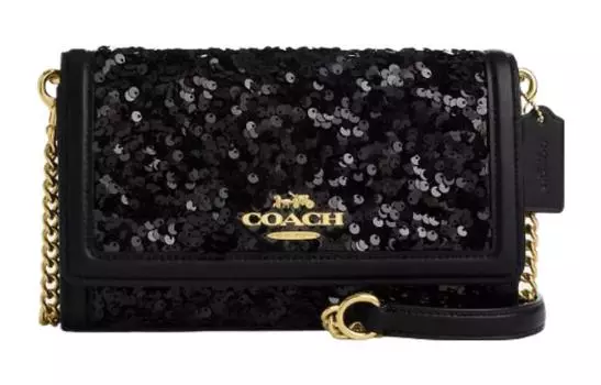 COACH Женская кожаная сумка через плечо Trumpets, черная