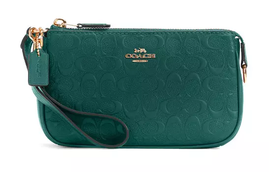 COACH Женская кожаная сумка-кошелек для маджонга Nolita, зеленая