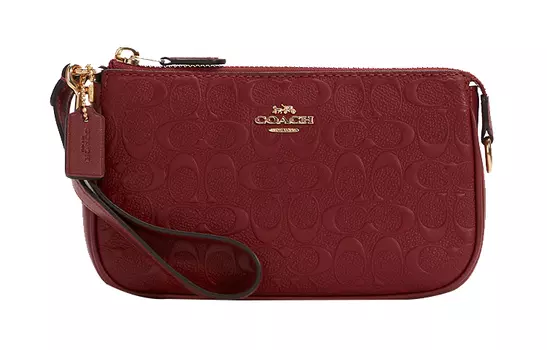 COACH Женская кожаная сумка-кошелек Nolita, сумка через плечо, клатч-трубы, красная