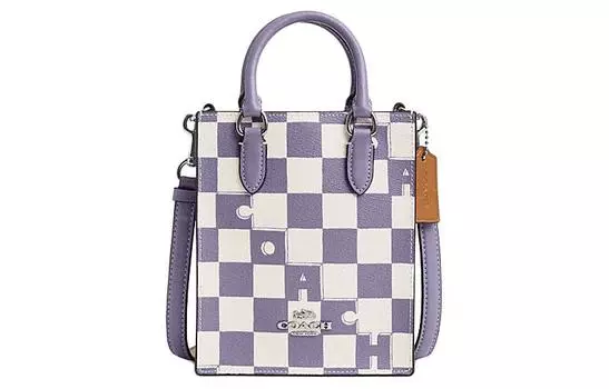 COACH Женская мини-сумка из искусственной кожи N/S, светло-фиолетовая и мелово-белая