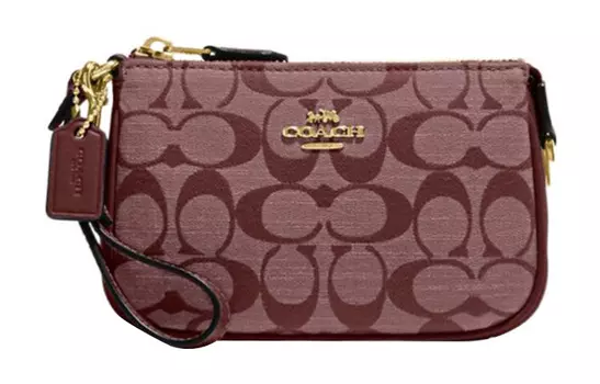 COACH Женская сумка-клатч Nolita Canvas с кожей, мини, бордового цвета