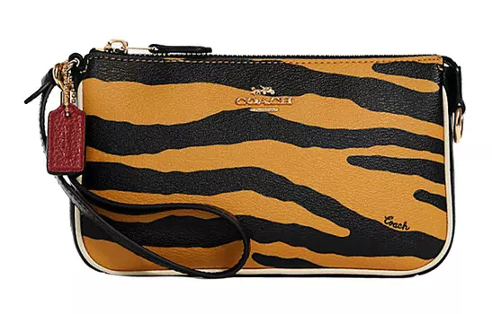 COACH Женская сумка-клатч "Nolita" из холста с покрытием и кожаной сумкой-кошелек, сумка через плечо, цвет "трубы", желтый/черный