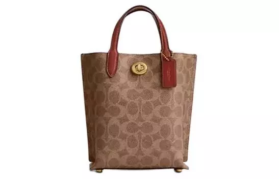 COACH Женская сумка-труба из коровьей кожи Willow, цвета латуни, корицы и ржаво-красного