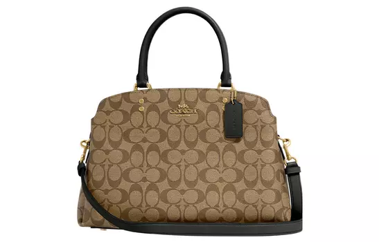 COACH Женская сумка-туба Lillie Canvas с кожей, через плечо, хаки и темно-зеленый