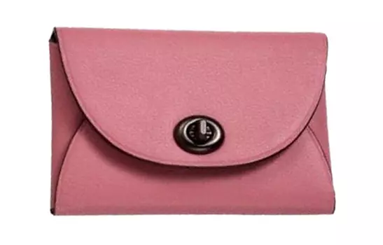 COACH Женский держатель карт из телячьей кожи, розовый