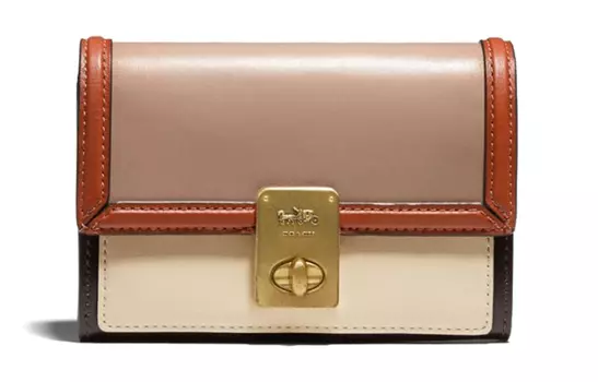 COACH Женский клатч-кошелек Hutton из коровьей кожи, смешанный, серо-коричневый