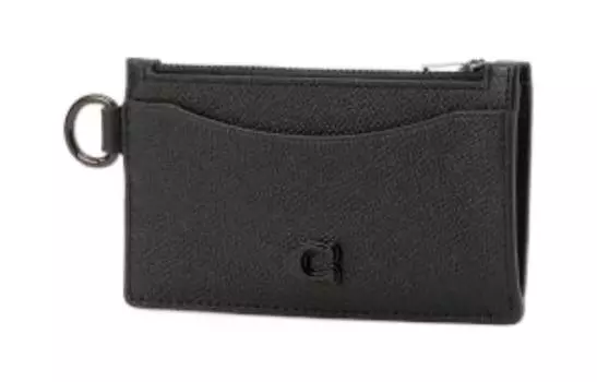 COACH Женский клатч-кошелек из кожи Cross Grain, черный