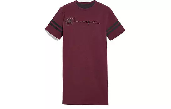 COACH Женское платье с короткими рукавами, цвет Burgundy