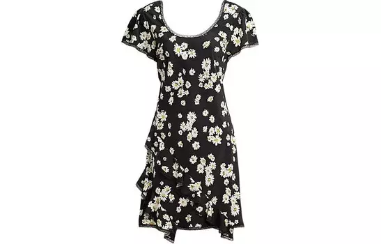 COACH Женское платье с короткими рукавами, цвет Black