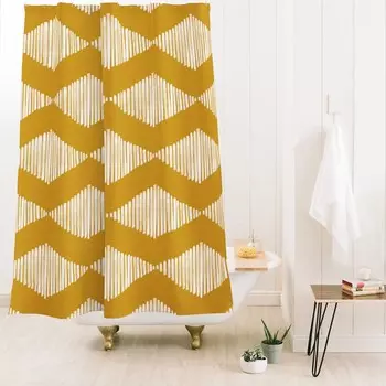 Coastl Studio Acoustic Wave Горчичная занавеска для душа Deny Designs, цвет Liner Included