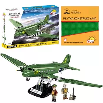 COBI 5743 BLOCKS Douglas C-47 Skytrain Dakota HC Самолет времен Второй мировой войны 896 Эл. + ТАРЕЛКА
