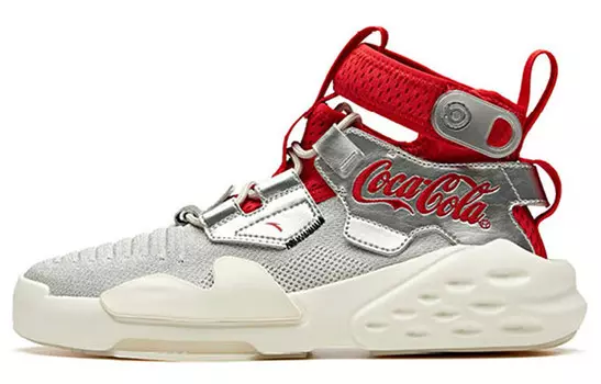 Coca-cola X ANTA Bastard Lifestyle Shoes Men High-top White/Gray/Red