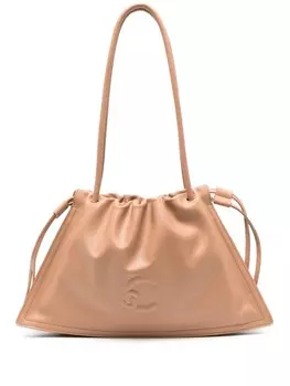 Coccinelle сумка-тоут с тисненым логотипом, коричневый