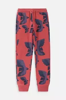 Coccodrillo Детские хлопковые спортивные штаны, бордовый