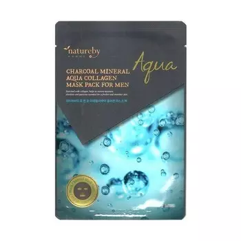 Cocopharm Natureby, Тканевая маска для лица Углеродно-минеральный, Аква-коллаген