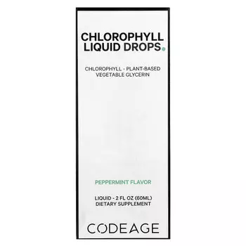 Codeage, Chlorophyll Liquid Drops, перечная мята, 60 мл (2 жидк. Унции)