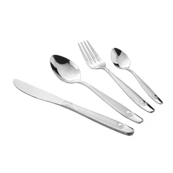 Cofi1453 Набор столовых приборов из 24 предметов, элегантный дизайн, долговечный для домашнего использования, нож, вилка, ложка, чайная ложка, атласный мотив 3 COFI 1453