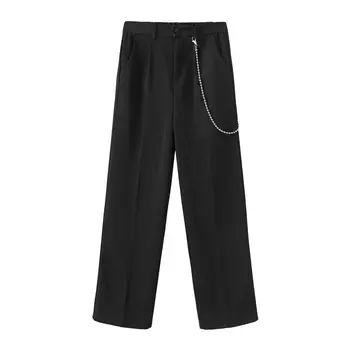 Coldstone Костюмные брюки унисекс, Черный с цепочкой для брюк
