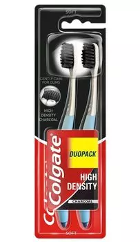 Colgate High Density Charcoal Soft зубная щетка, 2 шт.