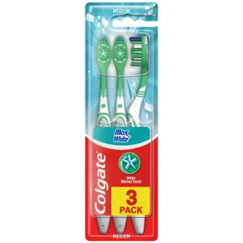 Colgate Max White средняя зубная щетка, 3 шт/1 упаковка