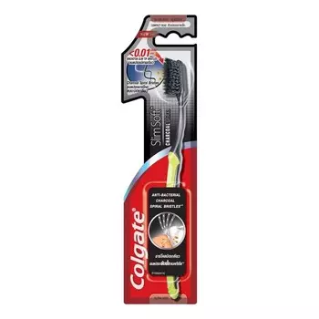 Colgate Зубная щетка Slim Soft Угольная спираль P1, Black
