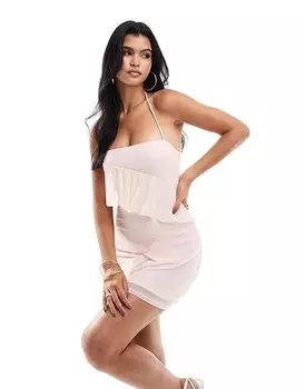 Collective МИНИ-ПЛАТЬЕ С бретельками на бретельках The Label бледно-розового цвета