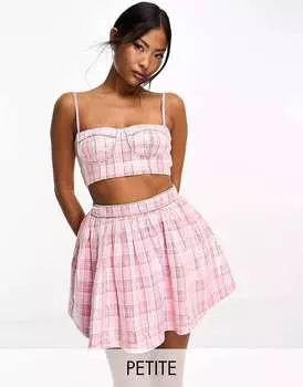 Collective the Label Petite Эксклюзивный корсет с бриллиантами в розовую клетку с пайетками