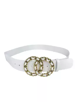 COLLEZIONE ALESSANDRO кожаный ремень "Kira", с декоративной застежкой, белый