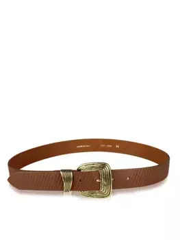 COLLEZIONE ALESSANDRO кожаный ремень "Linda", тисненый материал, металл состаренного золота, цвет Cognac