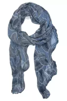 COLLEZIONE ALESSANDRO модный шарф "Бабье лето", в модном виде листьев, цвет морской волны