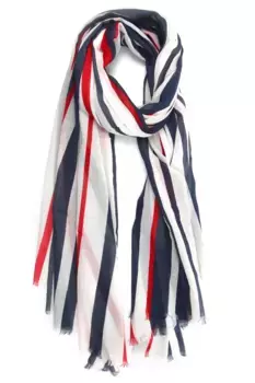 COLLEZIONE ALESSANDRO модный шарф "Cannes", широкий, с морскими полосками, белый