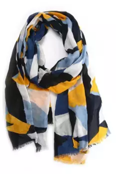 COLLEZIONE ALESSANDRO модный шарф "Geo" великолепных цветов и форм, синий