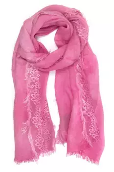 COLLEZIONE ALESSANDRO модный шарф "Эльза" из натурального материала с кружевом, розовый