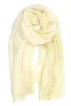 COLLEZIONE ALESSANDRO модный шарф "Эльза" из натурального материала с кружевом, желтый