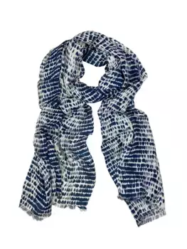 COLLEZIONE ALESSANDRO модный шарф "Laurine" с элегантным каплевидным узором, цвет морской волны